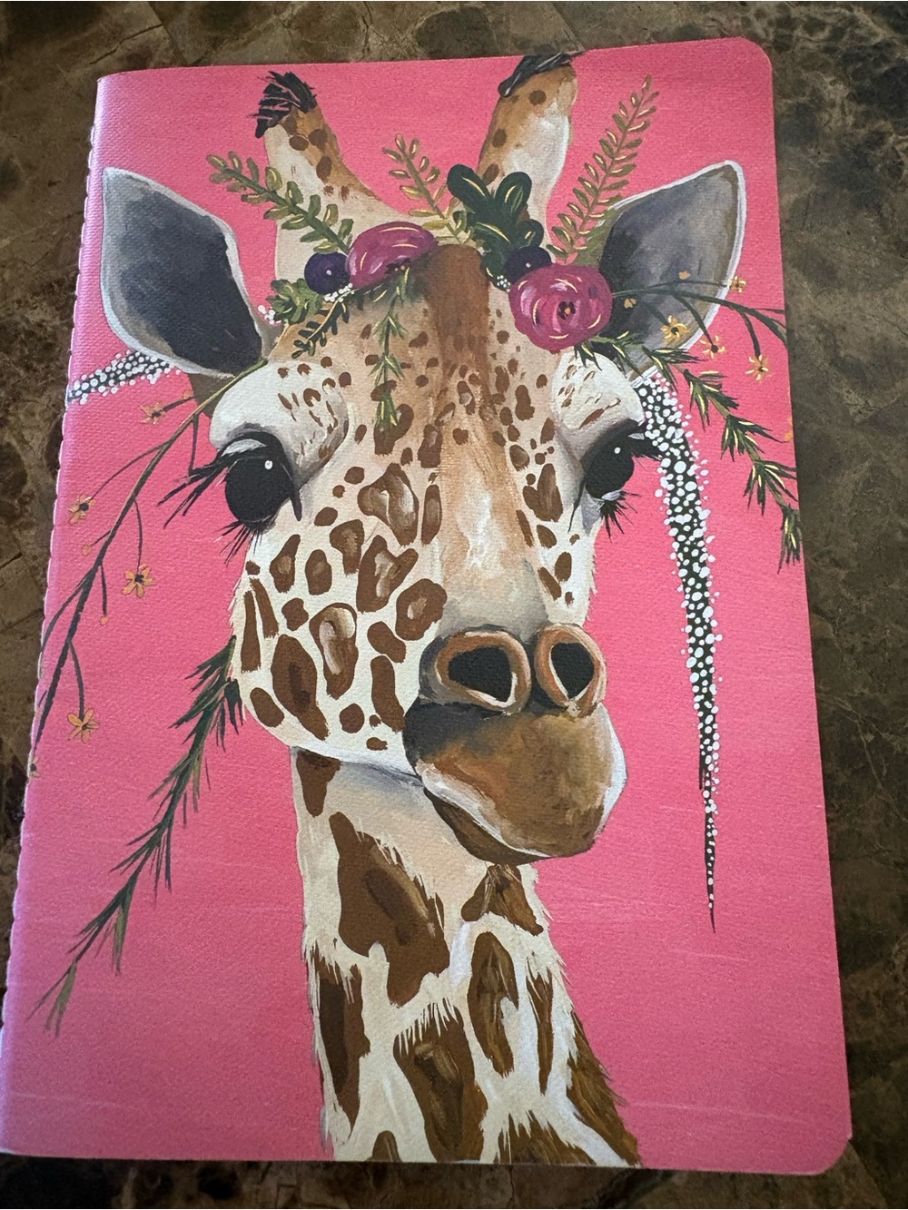 Pink Giraffe NWT  Floral Cover Notebook 80 pages